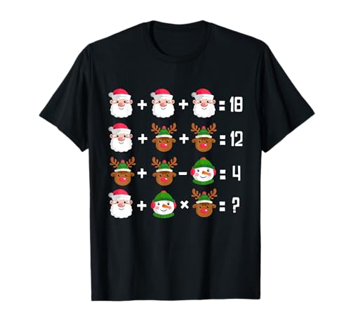 Mathe Lehrer Mathe Quiz Für Kinder Weihnachten T-Shirt von Mathe Lehrer Geschenke Für Weihnachten