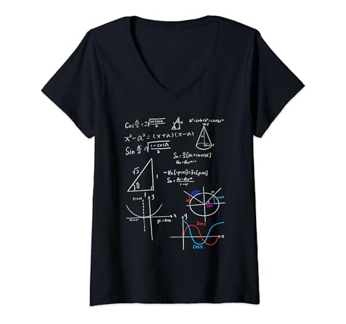 Damen Mathe geometrische Formeln Mathematik T-Shirt mit V-Ausschnitt Damen Mathe geometrische Formeln Mathematik T-Shirt mit V-Ausschnitt von Mathe Mathematik Designs24