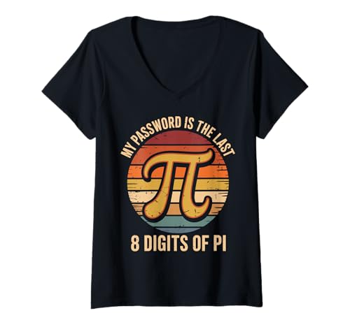 Damen My Password is The Last 8 Digits of Pi T-Shirt mit V-Ausschnitt Damen My Password is The Last 8 Digits of Pi T-Shirt mit V-Ausschnitt von Mathe Mathematiklehrer Mathematiker Pi tag