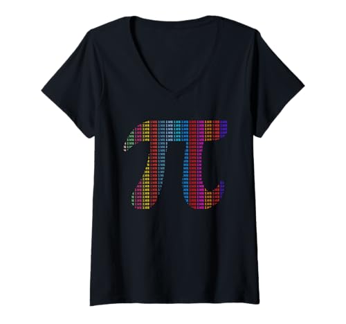 Damen Irrationale Zahl Pi Symbol Unendlichkeit Mathematiker Mathe T-Shirt mit V-Ausschnitt Damen Irrationale Zahl Pi Symbol Unendlichkeit Mathematiker Mathe T-Shirt mit V-Ausschnitt von Mathe Nerd Mathematiker Physiker Wissenschaftler