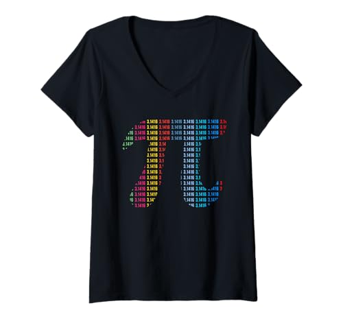 Damen Irrationale Zahl Pi Symbol Unendlichkeit Mathematiker Mathe T-Shirt mit V-Ausschnitt Damen Irrationale Zahl Pi Symbol Unendlichkeit Mathematiker Mathe T-Shirt mit V-Ausschnitt von Mathe Nerd Mathematiker Physiker Wissenschaftler