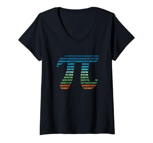 Damen Irrationale Zahl Pi Symbol Unendlichkeit Mathematiker Mathe T-Shirt mit V-Ausschnitt Damen Irrationale Zahl Pi Symbol Unendlichkeit Mathematiker Mathe T-Shirt mit V-Ausschnitt von Mathe Nerd Mathematiker Physiker Wissenschaftler
