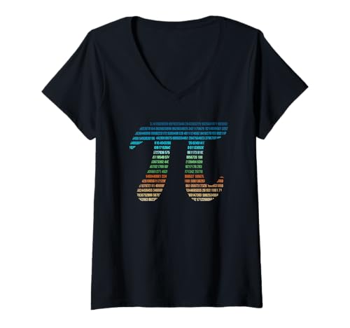 Damen Irrationale Zahl Pi Symbol Unendlichkeit Mathematiker Mathe T-Shirt mit V-Ausschnitt Damen Irrationale Zahl Pi Symbol Unendlichkeit Mathematiker Mathe T-Shirt mit V-Ausschnitt von Mathe Nerd Mathematiker Physiker Wissenschaftler