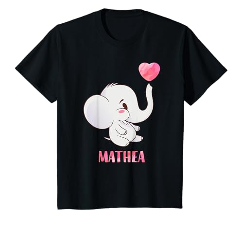 Kinder Mathea Vorname Mädchen Personalisiertes Baby Elefanten T-Shirt Kinder Mathea Vorname Mädchen Personalisiertes Baby Elefanten T-Shirt von Mathea Namen Shirts für Kinder