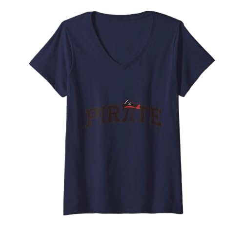 Damen Pi Rate Mathematik Pirat Pi Symbol Design T-Shirt mit V-Ausschnitt Damen Pi Rate Mathematik Pirat Pi Symbol Design T-Shirt mit V-Ausschnitt von Mathematical Humor Pirate Pi Symbol