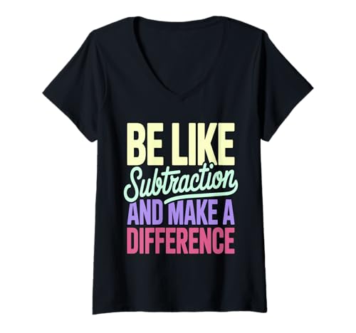 Damen Sei wie Subtraktion Mach einen Unterschied Mathelehrer T-Shirt mit V-Ausschnitt Damen Sei wie Subtraktion Mach einen Unterschied Mathelehrer T-Shirt mit V-Ausschnitt von Mathematics Educator Inspiration