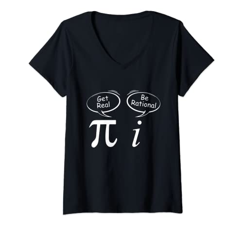 Damen Pi Get Real i be rational Mathematiker Witz Mathe Studenten T-Shirt mit V-Ausschnitt Damen Pi Get Real i be rational Mathematiker Witz Mathe Studenten T-Shirt mit V-Ausschnitt von Mathematik Studenten Lehrer Mathe Studium Geschenk