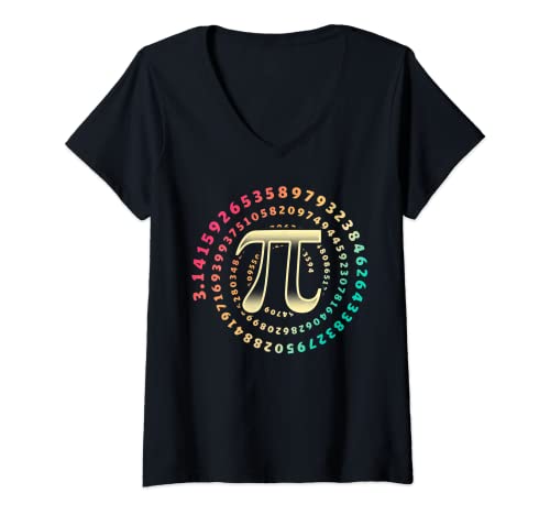 Damen 3,14 Kreiszahl Symbol Mathe Irrationale Zahl Pi T-Shirt mit V-Ausschnitt Damen 3,14 Kreiszahl Symbol Mathe Irrationale Zahl Pi T-Shirt mit V-Ausschnitt von Mathematiker Geschenk Mathelehrer Mathematik
