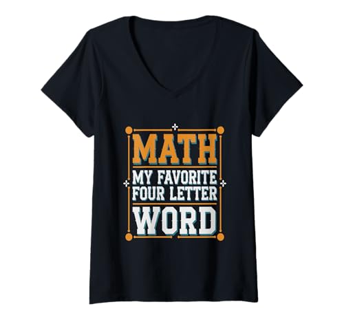 Damen Mathematics Lover Algebra Class Funny Math Teacher T-Shirt mit V-Ausschnitt von Mathematiklehrer Outfit Männer & Frauen