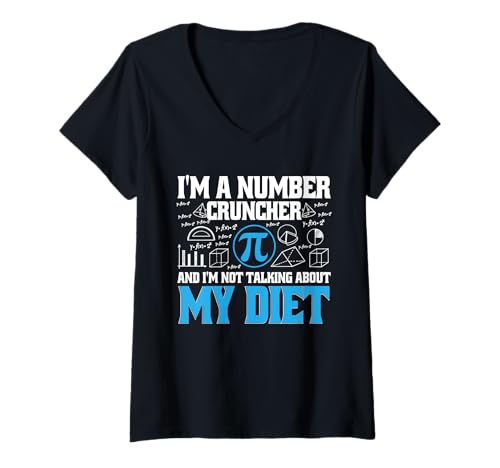 Damen Mathe Mathematik Mathelehrer I'm A Number Cruncher T-Shirt mit V-Ausschnitt Damen Mathe Mathematik Mathelehrer I'm A Number Cruncher T-Shirt mit V-Ausschnitt von Mathematische Wissenschaftliche Formel