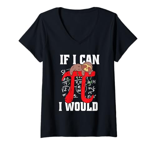 Damen Mathe Mathematik Mathelehrer If I Can I Would T-Shirt mit V-Ausschnitt von Mathematische Wissenschaftliche Formel