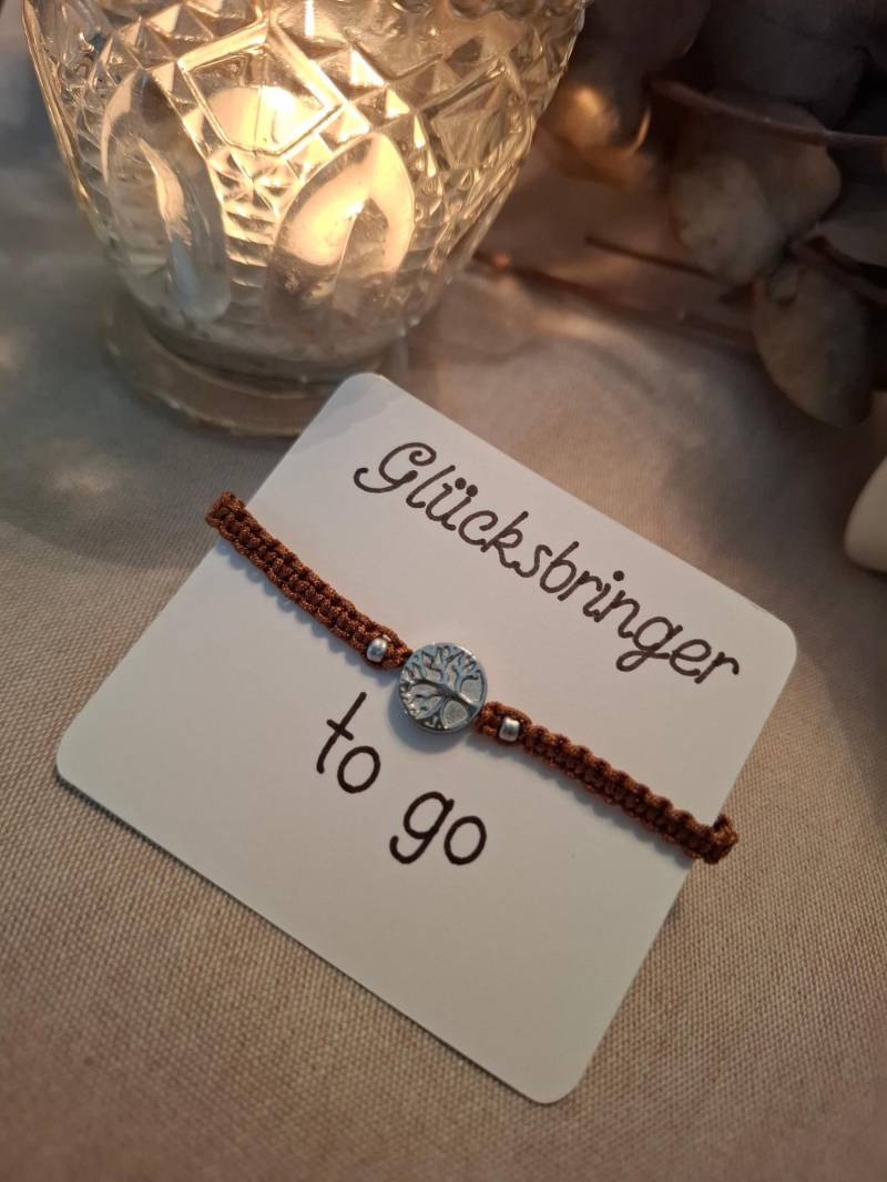 Armband, Glücksbringer To Go, Geschenk, Makramee, Mitbringsel von Matihandgemacht