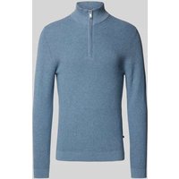 Matinique Strickpullover mit Stehkragen Modell 'lagoon' in Jeansblau, Größe XXXL von Matinique