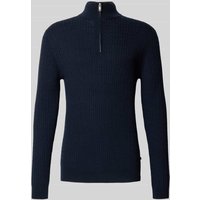 Matinique Strickpullover mit Troyer-Kragen Modell 'mason' in Dunkelblau, Größe M von Matinique
