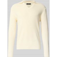 Matinique Strickpullover mit gerippten Abschlüssen Modell 'kollo' in Offwhite, Größe XXL von Matinique