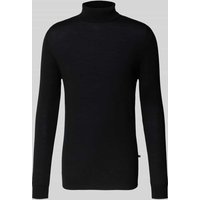 Matinique Strickpullover mit gerippten Abschlüssen Modell 'parcusman' in Black, Größe L von Matinique