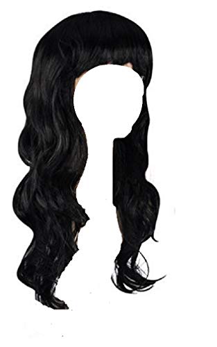 Matissa Frauen LANGES WELLIGES PERÜCKE Cosplay PERÜCKE POP-Party-KOSTÜM (Schwarz) von Matissa