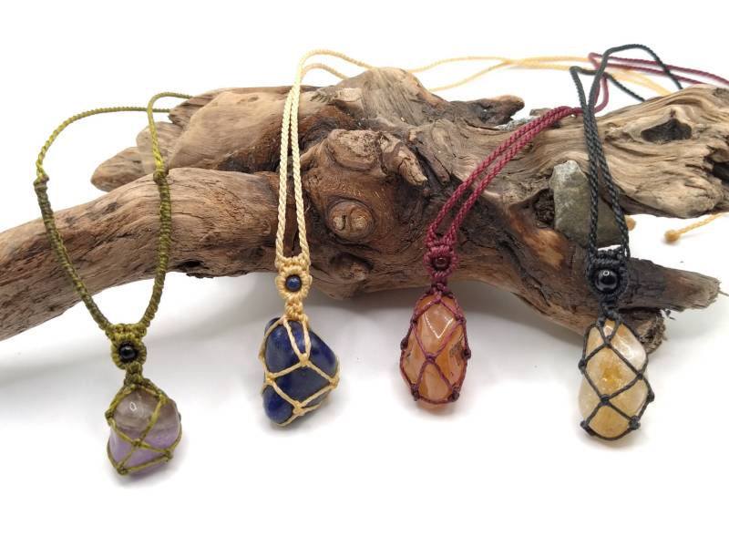 Halsketten Aus Natürlichen Edelsteinen Mit Perlen - Amethyst Sodalith Achat Citrin von MatizarArt