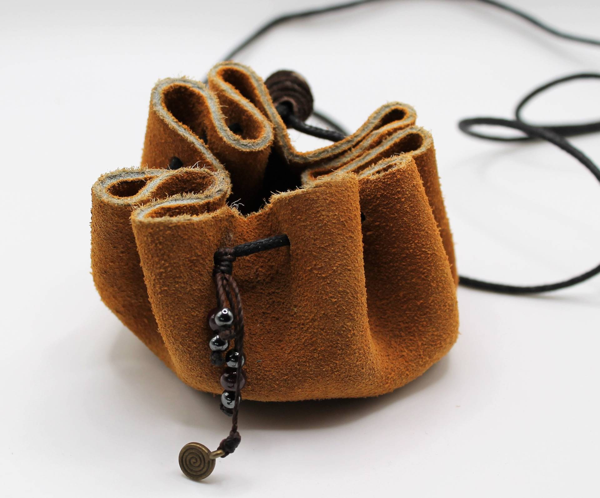 Mittelalterlicher Lederbeutel Mit Edelstein Perlen von MatizarArt