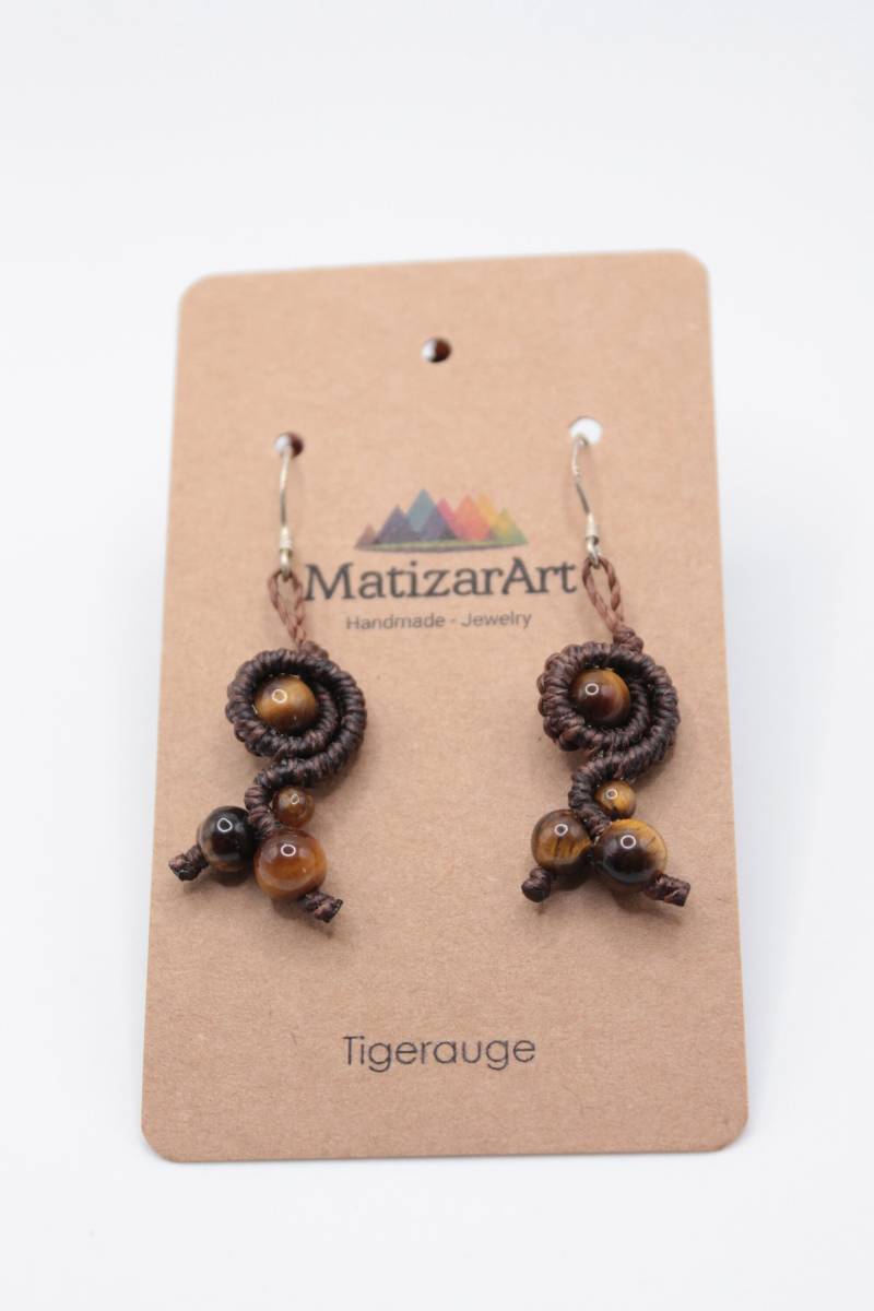 Tigeraugen Makramee Ohrringe von MatizarArt