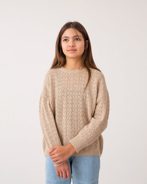 Matona Gestrickter Pullover mit Lochmuster für Kinder aus recycelter Wolle / Lace Sweater von Matona