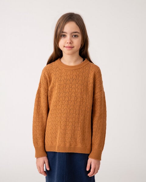 Matona Gestrickter Pullover mit Lochmuster für Kinder aus recycelter Wolle / Lace Sweater von Matona