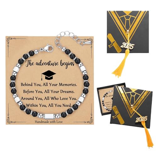 Armband Geschenk zum Abschluss Mädchen, Schulabschluss Geschenk mit Armband, Abitur 2025 Geschenke für Mitschüler Freund Tochter (Stil 3) von Matreeglam