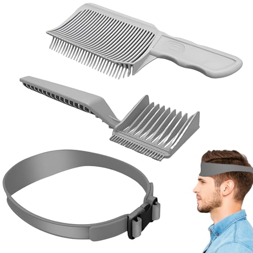 Haarschneidekamm Set 3 Stück Friseur Kamm für Männer übergang Verstellbare Haarschneide Schablone Gebogenes Friseur Kamm mit Haargummi Geliefert für Herren Salon von Matreeglam