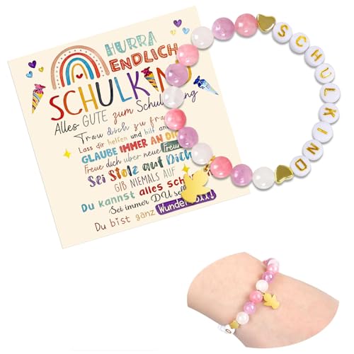 Matreeglam Schulkind Einschulung Jungen und Mädchen- Schulkind Geschenk - Geschenk Einschulung Mädchen Armband Schulkind (A) von Matreeglam