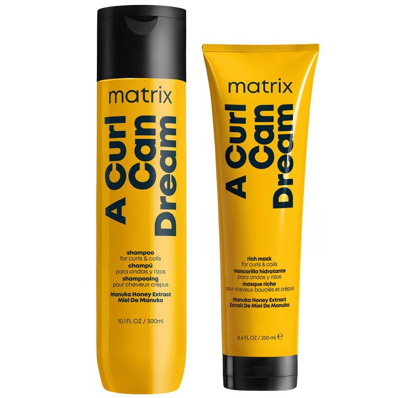 Matrix A Curl Can Dream Cleansing Shampoo Infused with Manuka Honey Extract 300ml and Hair Mask 250ml Bundle for Curls and Coils von Matrix
