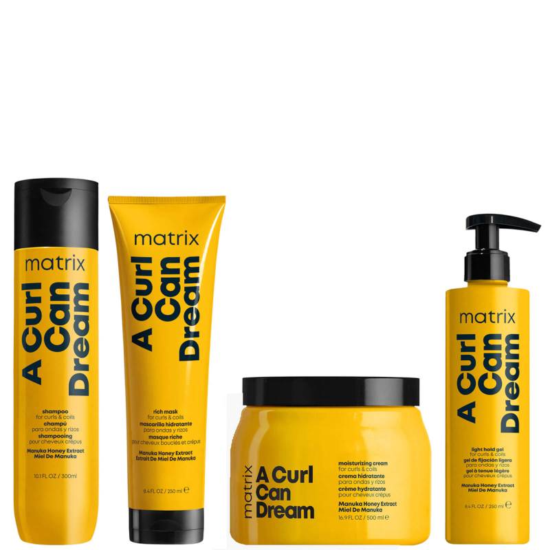 Matrix A Curl Can Dream Manuka Honey Infused Shampoo, Mask, Leave-in Cream and Hair Gel for Curls and Coils von Matrix