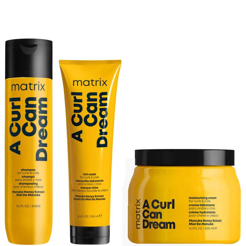 Matrix A Curl Can Dream Manuka Honey Infused Shampoo, Mask and Leave-in Cream Routine for Curls and Coils von Matrix