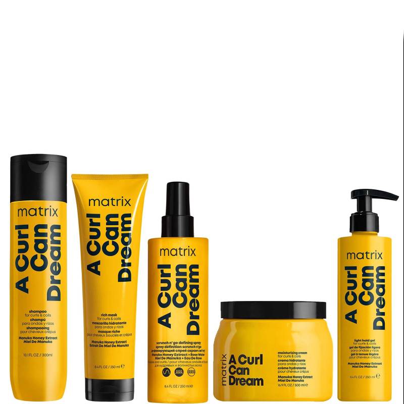 Matrix A Curl Can Dream Shampoo Hair Mask Moisturising Cream Light Hold Gel and Defining Spray for Wavy and Curly Hair von Matrix