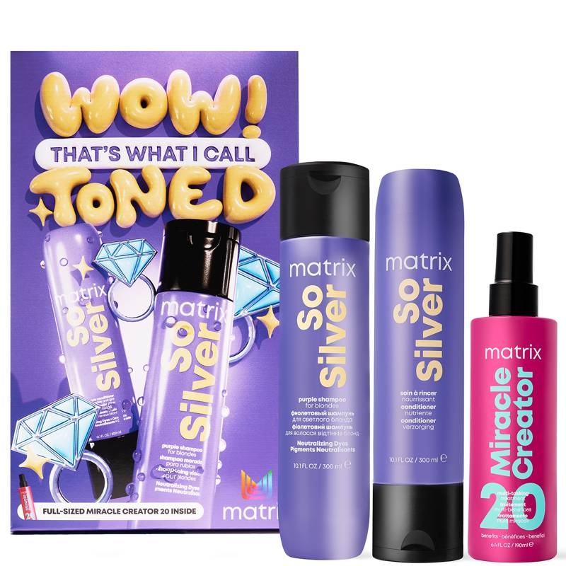 Matrix So Silver Purple Shampoo, Conditioner and Miracle Creator Gift Set for Blonde and Grey Hair von Matrix