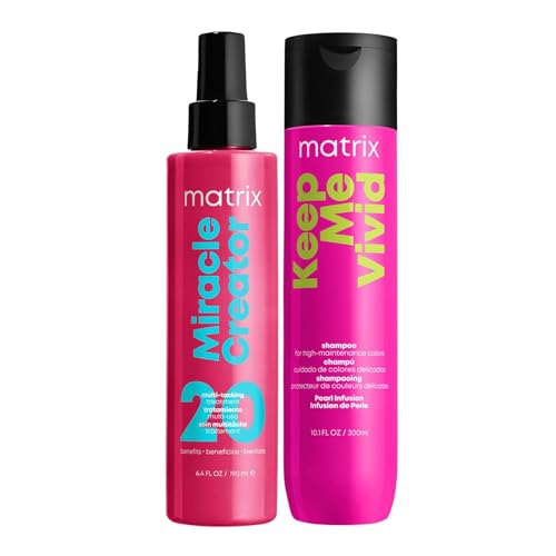 Matrix Miracle Creator Leave-In Spray mit 20 pflegenden Eigenschaften & Keep Me Vivid Shampoo für farbbehandeltes Haar von Matrix