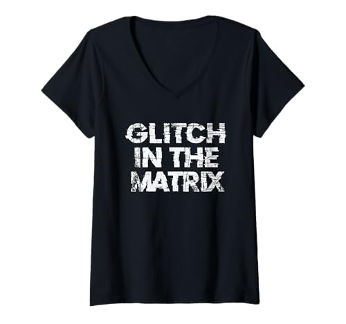 Damen Panne in der Matrix T-Shirt mit V-Ausschnitt Damen Panne in der Matrix T-Shirt mit V-Ausschnitt von Matrixfehler weiß