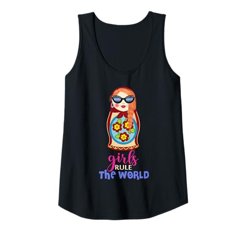 Damen Matrjoschka Matroschka Russische Puppe Mit Langem Zopf Tank Top von Matrjoschka Russische Puppen