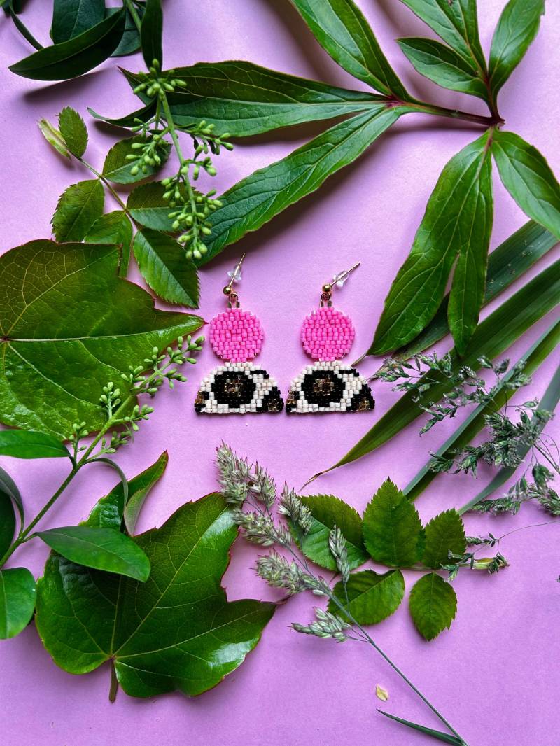 Beaded Earrings Leoprint Glas Pearls Beaded Earrings Leoprint Glas Pearls von MatryoshkaGoesVogue