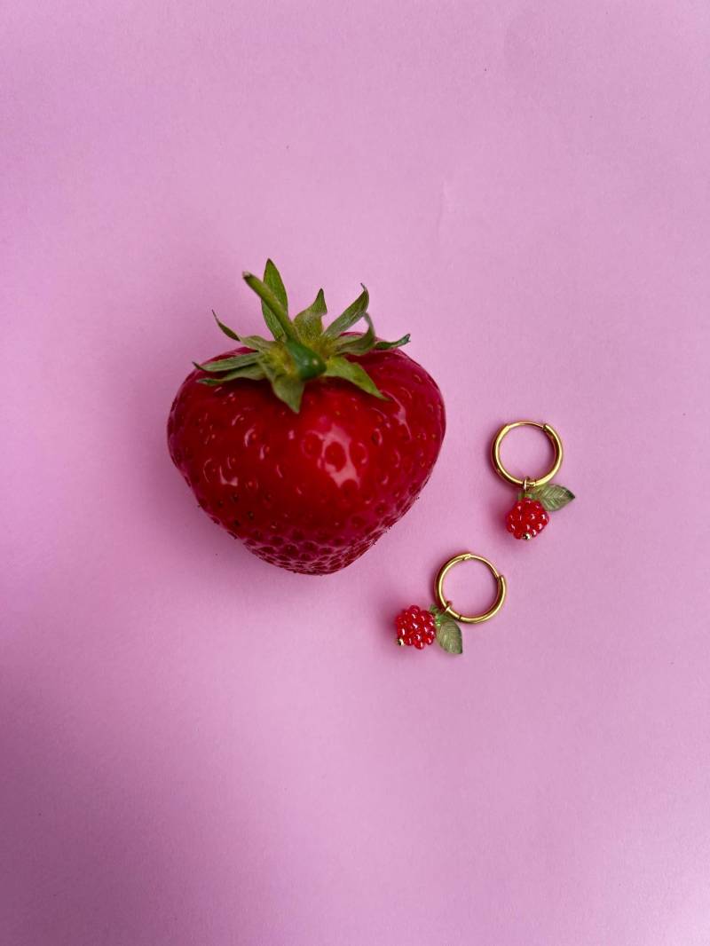 Erdbeere Ohrringe Creolen Edelstahl Sommerohrringe Erdbeere Ohrringe Creolen Edelstahl Sommerohrringe von MatryoshkaGoesVogue