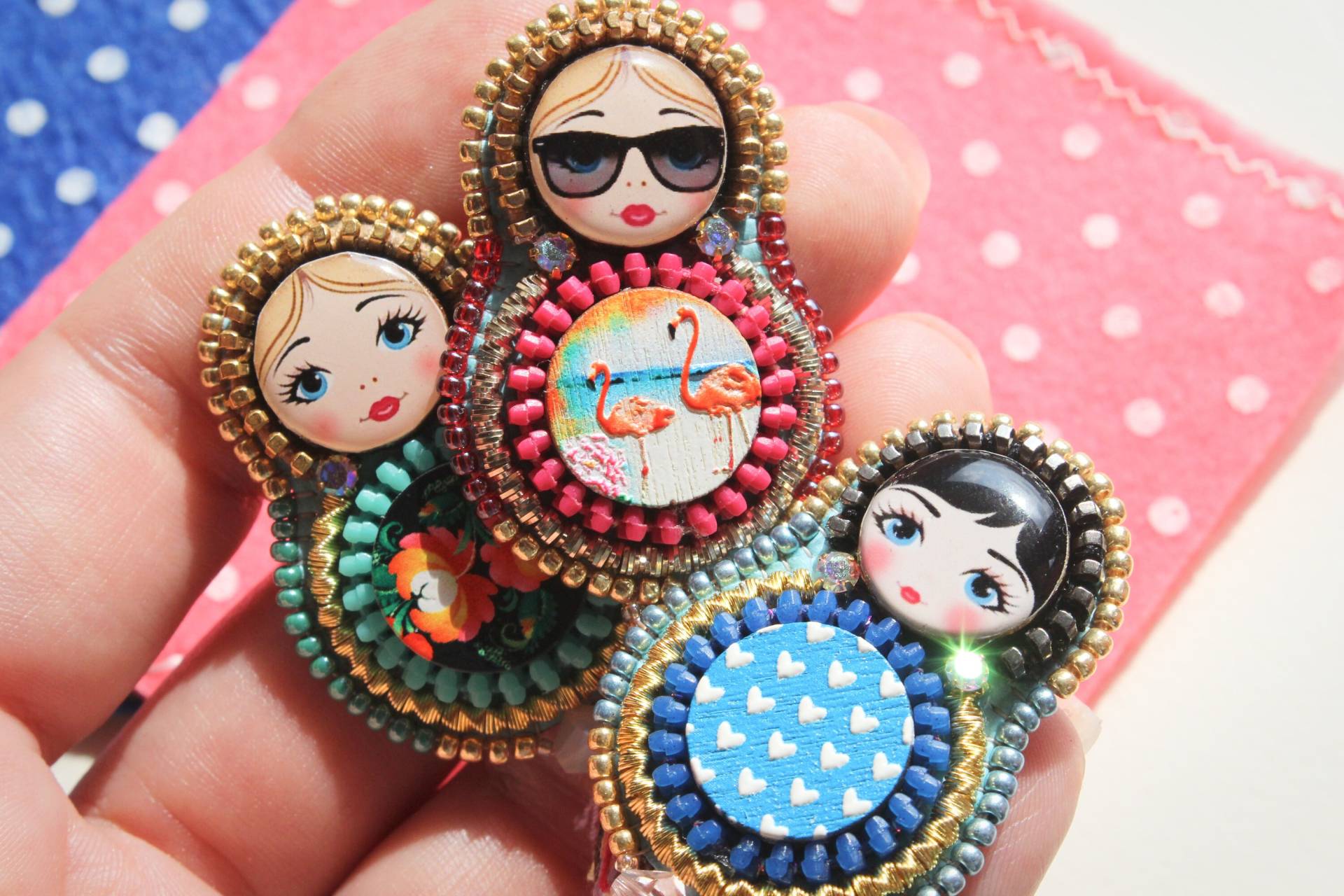 Blumenstrauß Aus Stein Mit Färbung, Und Bambus Perle Gefüllt von MatryoshkaStoreArte