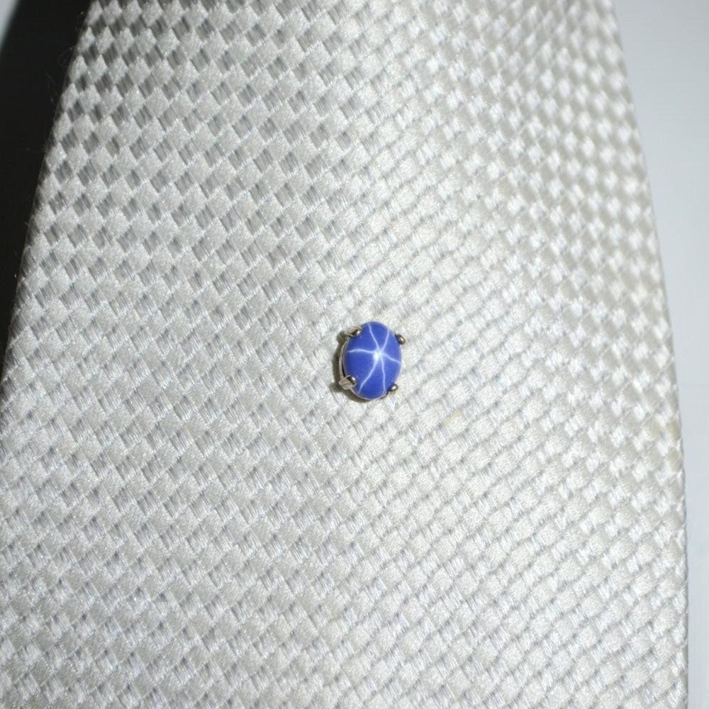 Krawattennadel Mit Blauem Sternsaphir | 8 X 6 Mm von MatsMachinations