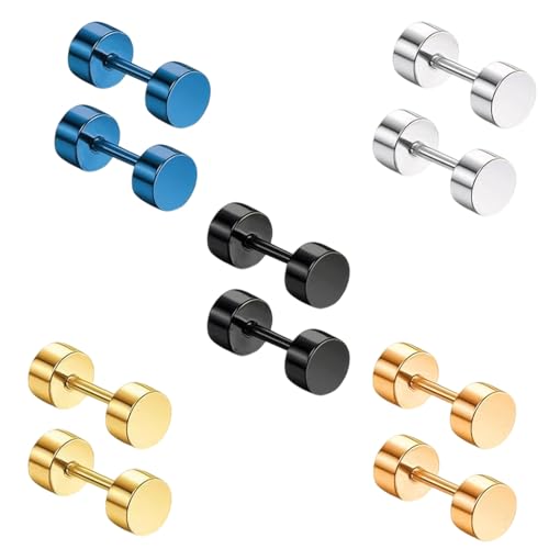 5 Paar Medizinische Ohrstecker,Gesundheitsstecker Ohrringe Hypoallergene,Ohrringe Titan Damen Einfach Klassische 5mm,Flatback Ohrstecker Perfekt für Empfindliche Ohren,Helix,Tragus& Knorpel 5 Paar Medizinische Ohrstecker,Gesundheitsstecker Ohrringe Hypoallergene,Ohrringe Titan Damen Einfach Klassische 5mm,Flatback Ohrstecker Perfekt für Empfindliche Ohren,Helix,Tragus& Knorpel von Matsizen