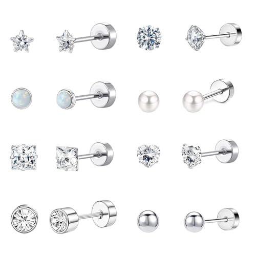 8 Paar Ohrstecker Chirurgenstahl Medizinische Ohrstecker Ohrringe Chirurgenstahl Damen Medizinische Ohrringe von Matsizen