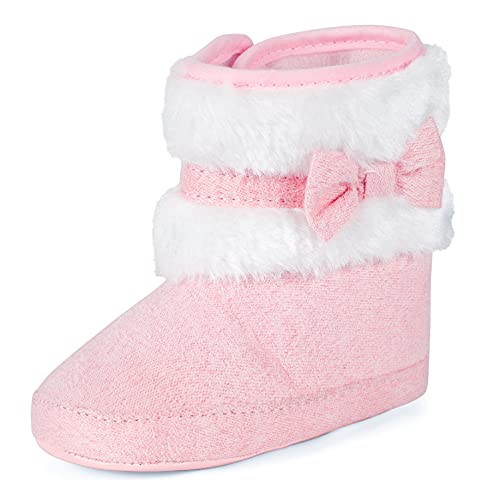 Matt Keely Baby Mädchen Bowknot Schneestiefel Weiche Sohle Winter warme Schuhe Booties Pink 12-18 Monate von MK MATT KEELY