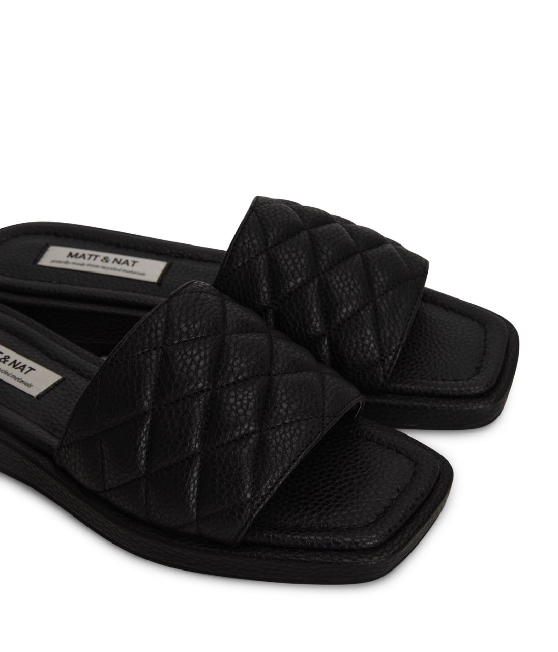 BRIE | Matt & Nat | vegane womens Chic Flat Sandale | black 37 von Matt and Nat