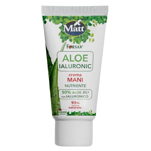 La Tradizione Herboristica Forsan – Aloe Ialuronic Handcreme – feuchtigkeitsspendende Handcreme mit Bio-Aloe Vera und natürlicher Hyaluronsäure – 75 ml von Matt