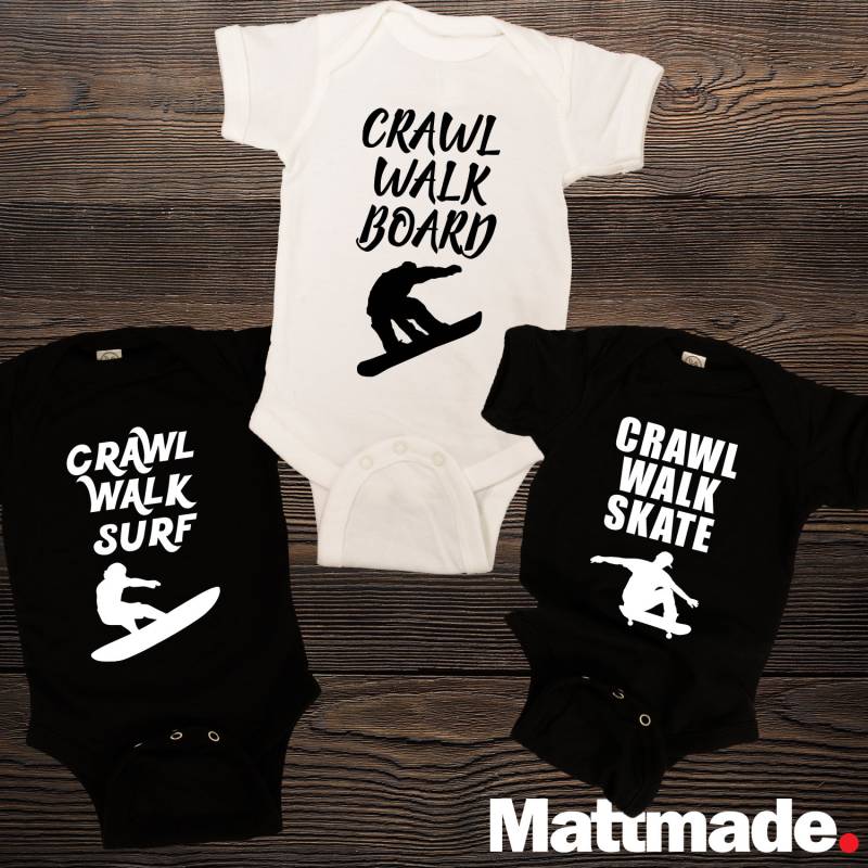 Surf, Snowboard, Skateboard Baby Pullover Boarder Shirt Surf, Snowboard, Skateboard Baby Pullover Boarder Shirt von MattMadeCa