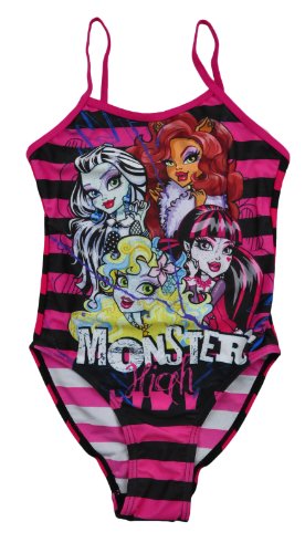 Mädchen-Badeanzug, offizielle Lizenzware Monster High Badeanzug, Badebekleidung, Schwimmanzug, für Kinder Gr. Einheitsgröße, Design 5 von Mattel Monster High