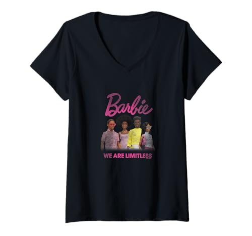 Damen Barbie - We Are Limitless Bold Empowerment Design T-Shirt mit V-Ausschnitt von Mattel