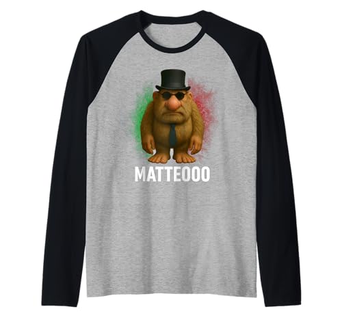 Matteo Mateo Matteooo Italienische Brainrot Meme Flagge Italien Kinder Raglan von Matteo Matteoooo Mateooo Monkey Trendy Boys Tee